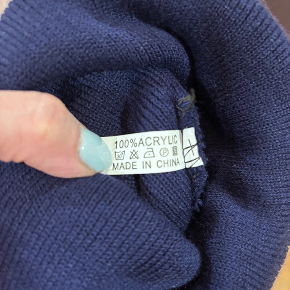 Dr Pepper Navy Blue Knit Beanie Hat Cuffed Logo Patch Soda Promo One Size - Picture 3 of 5